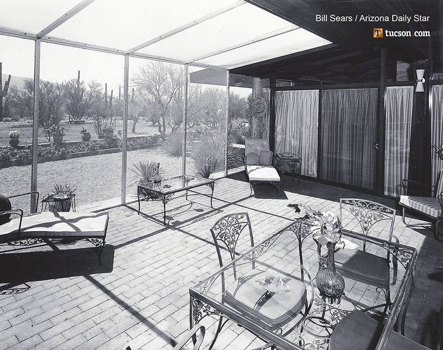 1963 Tucson home photos: A saguaro grows in their patio